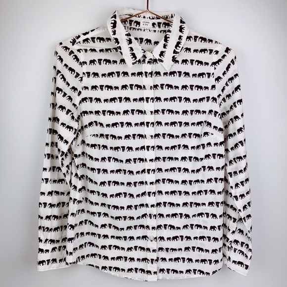 crown & ivy Tops - Crown & Ivy Elephant Print Button Down